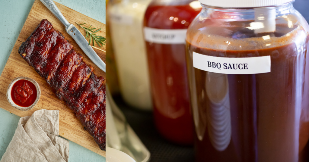 A sugar-free, keto, vegan BBQ sauce stores in glass gar