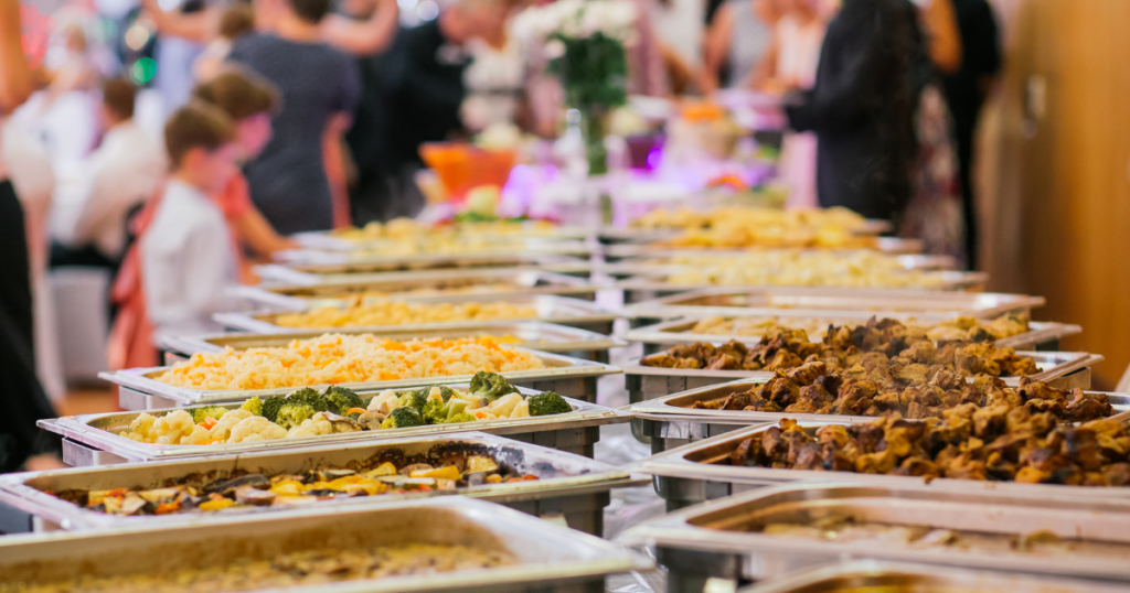 People eating at a Wedding