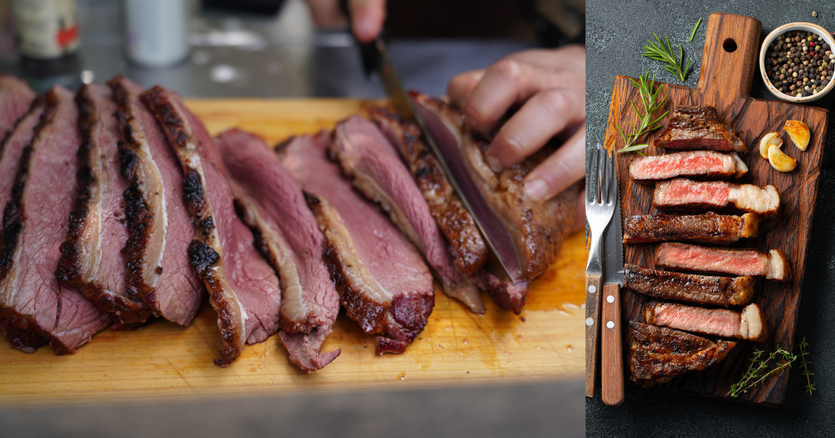 Chef slicing the BBQ meat