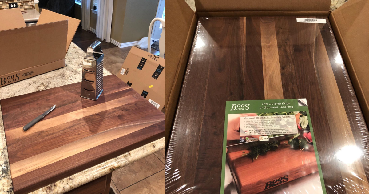 Edge grain construction of John Boos Cutting board