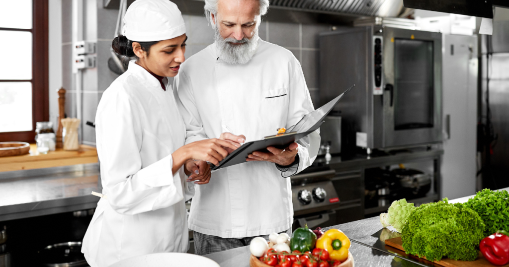 Chefs working in a kitchen