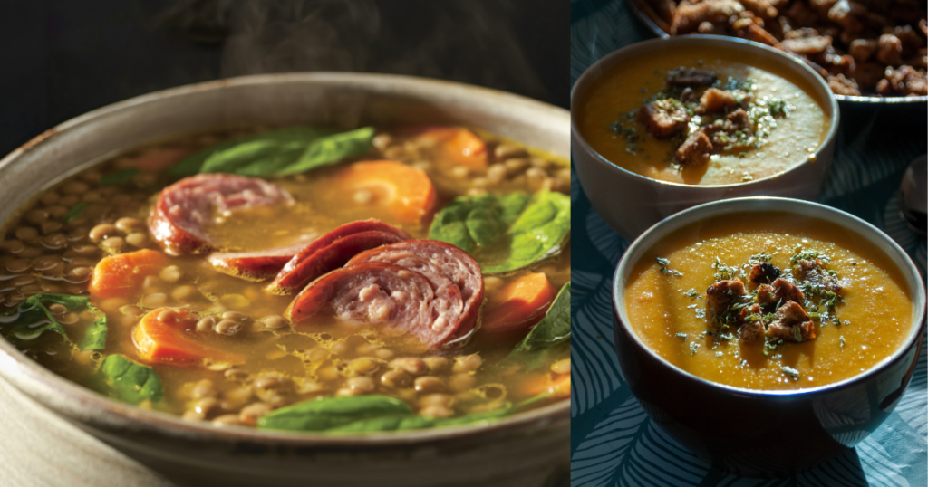 Vegetable and lentil soup 