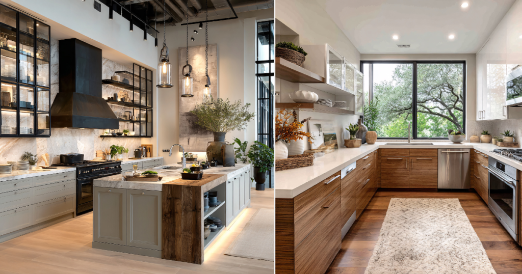 Two different-sized kitchens